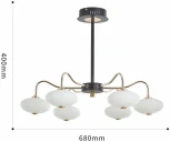 Потолочная люстра светодиодная на штанге Arte Milano Neapol-73908 273908/6 BK/GD (220V)