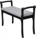 Скамья для прихожей с подлокотниками мягкая, ткань серый, каркас венге от фабрики Mebelik