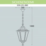 Уличный светильник подвесной Fumagalli Noemi E35.121.000.WYH27 (220V, на цепи, IP55)