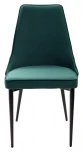 Обеденный стул M-City NEPAL-P ЗЕЛЕНЫЙ #19, велюр/ черный каркас