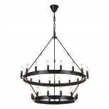 Подвесная большая люстра ярусная Citilux Смитсон CL470230 (на цепи, свеча, круглые, под старину, кольцо)