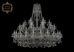 Подвесная большая люстра Art Classic 11.25 11.25.24+12+6.530.2d.Cr.Sp (220V, хрусталь, на цепи, подсвечник, свеча)
