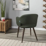 Стул R-Home Oscar тёмно-зеленый/т.орех