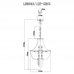 Подвесная люстра Lumien Hall Lissone LH0043/12P-GDCG