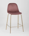 Стул полубарный Stool Group Валенсия велюр розовый золотые ножки УТ000004429