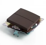 Переключатель двухклавишный (коричневый) Stekker Катрин 49170