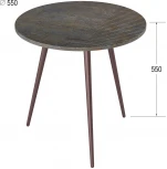 Стол журнальный Рикон Страйп гранж/винный металлик от фабрики Mebelik