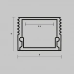 Алюминиевый профиль накладной 8x9, черный 2 м, ALM-0809-B-2M Maytoni 631002
