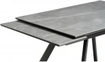 Керамический стол Woodville Габбро 120х80х76 серый мрамор / черный 530828