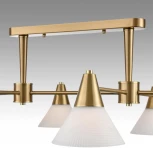 Потолочная люстра на штанге Lumion Corne 8113/6 латунь/белый, металл/стекло E27 6*60W 220V