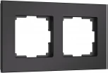 Рамка на 2 поста (черный, стекло soft-touch) Werkel W0023108 (a064573)