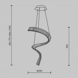 Подвесной светильник в виде спирали Maytoni Krone P097PL-L48BS3K (LED, 220V, на проводе, спираль)
