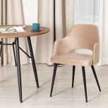 Кресло VALKYRIA 2 (mod. 718) ткань/металл, 55х55х80 см, высота до сиденья 48 бежевый barkhat 5/черный Tetchair 19882