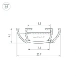 Профиль TS-A-2000 (CT) ANOD (Алюминий) 016943 Arlight