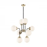 Потолочная люстра на штанге Zumaline Riano P0454-08D-SDAA (220V, шарики, молекулы)