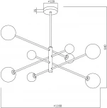 Потолочная люстра ярусная на штанге Freya Sphirity FR5376CL-08B (220V, шарики)