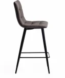 Стул полубарный CHILLY (mod. 7095пб) ткань/металл, 55x44x94 см, высота до сиденья 66 темно-серый barkhat 14/черный Tetchair 15454