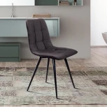 Стул UNO, бархат светло-серый 26/ чёрный конус Top Concept UNO 74639