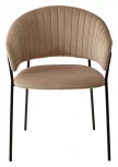 Стул M-City ГЕММА, цвет капучино #H65, велюр / черный каркас