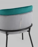 Стул Дабл велюр серый с изумрудной вставкой Stool Group УТ000035484