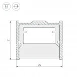 Профиль-держатель WPH-FLOOR22-2000 ANOD (Металл) 023291 Arlight WPH