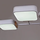 Потолочная люстра на штанге светодиодная Reluce 03363-0.3-06 WH+WOOD (220V)