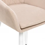 Стул с подлокотниками Слим, каркас Белый, велюр Бежевый 2500000185878 Leset