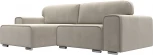 Диван угловой Лига-029 левый угол (Бежевый/Микровельвет) Лига Диванов арт.121917L