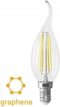 Лампочка светодиодная свеча на ветру прозрачная E14 6,5W 220V 860 lm 4000K Voltega Candle wind 9W Graphene 7133