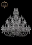Подвесная большая люстра Art Classic 11.11 11.11.20+10+5.400.3d.Cr.Sp (220V, хрусталь, на цепи, подсвечник, свеча)