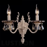 Бра Eurosvet 3281 3281/2 белый с золотом / тонированный хрусталь (220V, хрусталь Strotskis, подвески, подсвечник, свеча)