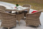 Обеденная группа из искусственного ротанга, цвет соломенный 4SIS Фредо FC4T-5-SET