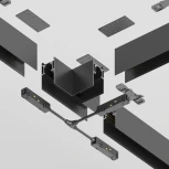 Коннектор Т-образный Gravity накладной черный (магнитный) Maytoni Technical TRA010CT-41B