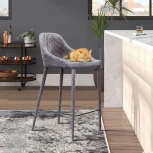 Стул полубарный Douglas, бархат серый Top Concept DOUGLAS 2000000000282