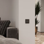 Умный сенсорный выключатель двухклавишный с подсветкой (черный) Werkel W4523008 (a064142)