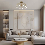 Потолочная люстра на штанге Eurosvet Ragno 90031/10 LED золото (220V, шарики)