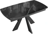 Стол DikLine SFU140 стекло черное мрамор глянец/подстолье черное/опоры черные (2 уп.) 00-00070113