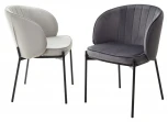 Стул DIANA BLUVEL-14 GREY, велюр / черный каркас
