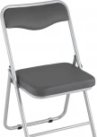 Складной стул Stool Group Джонни экокожа серый каркас металлик УТ000035368