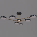 Потолочная люстра на штанге светодиодная Reluce 03325-0.3-06 BK+COPPER (220V)