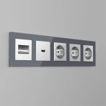 Накладка для розетки HDMI (серебряный рифленый) Werkel WL09-HDMI-CP (a041304)