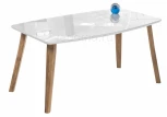 Стеклянный стол Woodville Серсея белый / дуб монтана 462079