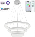 Подвесной светильник Wi-Fi ярусный светодиодный с пультом Юпитер Смарт CL730A150S (220V, умный дом - Алиса, Маруся, на тросе, кольцо)