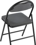 Стул складной Hagen велюр тёмно-серый каркас черный УТ000036893
