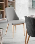 Обеденный стул La Forma (ex Julia Grup) Rosie (Серый/ Пена,Ясень,Сталь,Фанера)