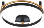 Потолочный светильник круглый Crystal Lux FERNANDO PL48W LED BLACK/GOLD (220V, пульт управления, кольцо)