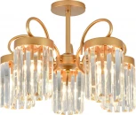 Потолочная люстра на штанге Escada Lofoyi 2116/5P 5x40Вт E14, металл/хрусталь, шампань, прозрачный хрусталь (220V)