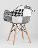 Кресло Stool Group Eames DSW пэчворк черно-белое УТ000002350