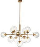 Люстра потолочная на штанге Cocoon V000121 (11008/13P Brass) (220V, шар)