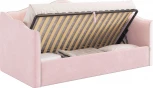 Кровать с подъемным механизмом Лея (Софа) 90х200 см Mebelson (ДСП,ЛДСП,Велюр/Розовый,Серый) арт.KM.S-18.2710